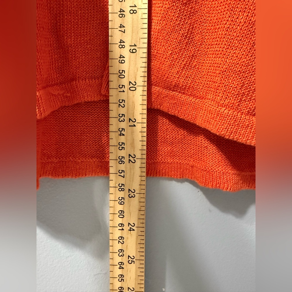 Boden Linen Knitted V-Neck T-Shirt Blouse Orange Womens Top K0591 US 6 - Picture 8 of 11